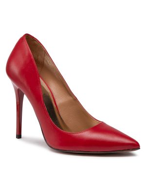 Полуотворени обувки с ток R.polański червено