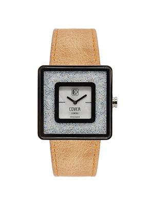 Наручные часы COVER женские Часы швейцарские наручные женские кварцевые на ремне Cover кварцевые, водонепроницаемые коричневый