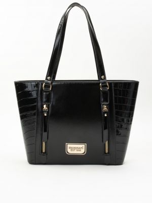 Lakovaná nákupná taška Monnari čierna
