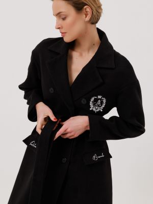Черное кашемировое пальто Alnest