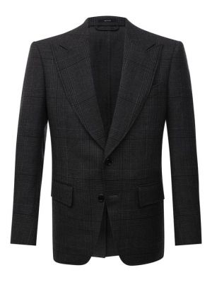 Шерстяной пиджак Tom Ford серый