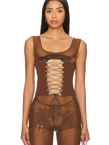 Haut corset Sketch-y marron