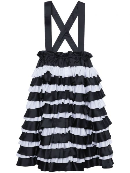 Midi haljina s volanima Noir Kei Ninomiya