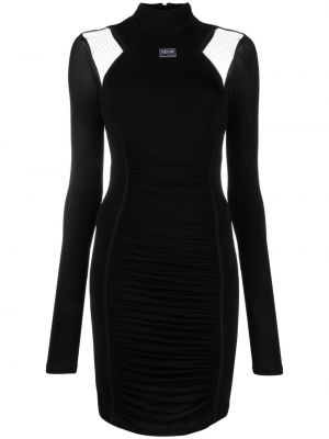 Mini šaty se síťovinou Versace Jeans Couture černé
