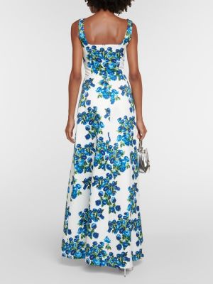 Dolga obleka s cvetličnim vzorcem Emilia Wickstead modra