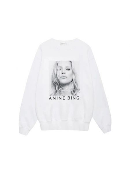 Bluza z okrągłym dekoltem Anine Bing biała