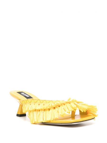 Sandały z frędzli Msgm żółte