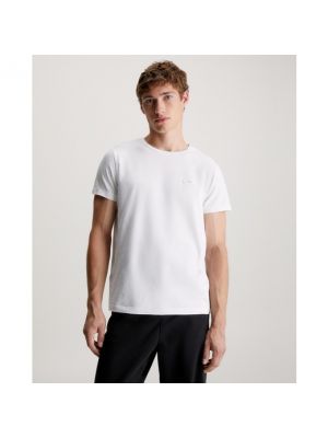 Camiseta slim fit de algodón Calvin Klein blanco