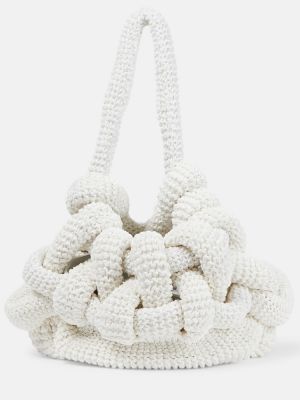 Πλεκτή τσάντα shopper Chloã© λευκό