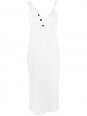 Асиметрична миди рокля Sandro бяло
