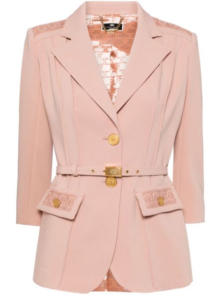 Blazer long en dentelle Elisabetta Franchi rose