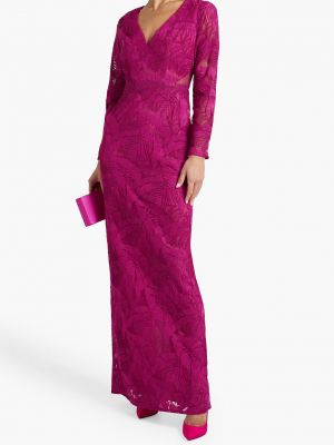 Платье из тюля Marchesa Notte розовое