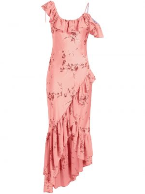 Różowa jedwabna sukienka wieczorowa Cinq A Sept