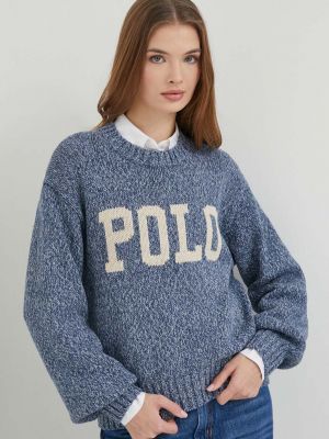 Sweter z długim rękawem Polo Ralph Lauren niebieski