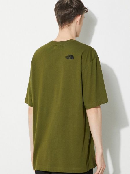 Tricou din bumbac oversize The North Face verde