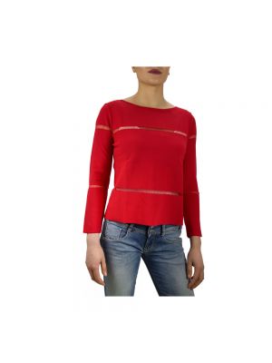 Sweter z długim rękawem z dżerseju Marella czerwony