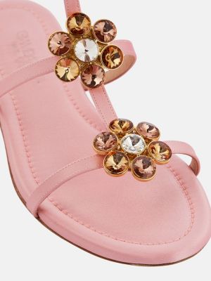 Saténové sandále Giambattista Valli ružová