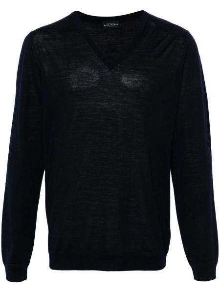 Woll langer pullover mit v-ausschnitt Ballantyne blau