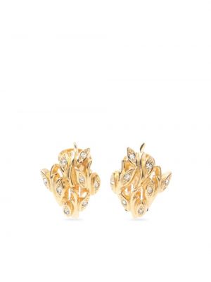 Kolczyki z kryształkami Christian Dior złote