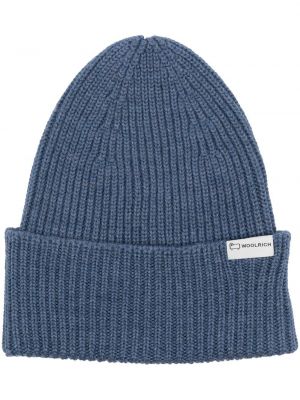 Вълнена шапка Woolrich синьо