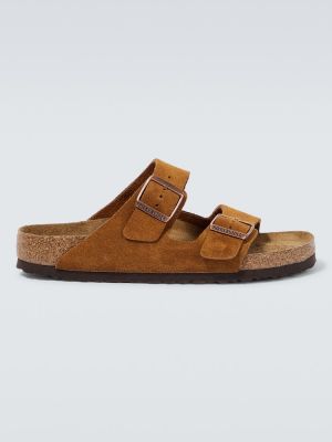Semišové sandále Birkenstock hnedá