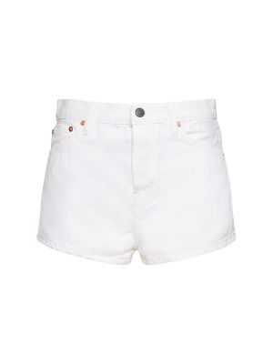 Bombažne kratke jeans hlače Wardrobe.nyc bela