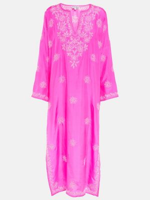 Шелковое платье с вышивкой Juliet Dunn розовое