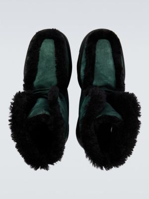 Zomšinės guminiai batai Burberry žalia