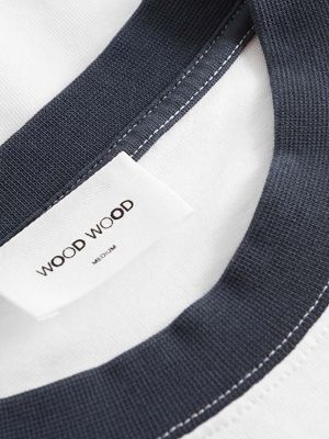 Pamut hosszú ujjú póló Wood Wood fehér
