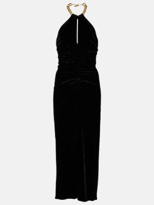 Βελούδινη μίντι φόρεμα Veronica Beard μαύρο