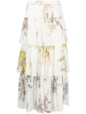 Květinové vzorované sukně Zimmermann - bílá