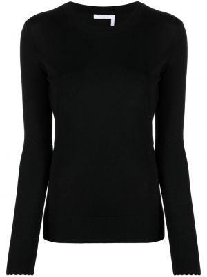Вълнен пуловер с кръгло деколте Chloé черно