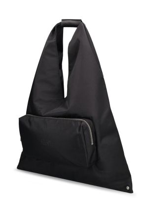 Nylónová nákupná taška s vreckami Mm6 Maison Margiela čierna