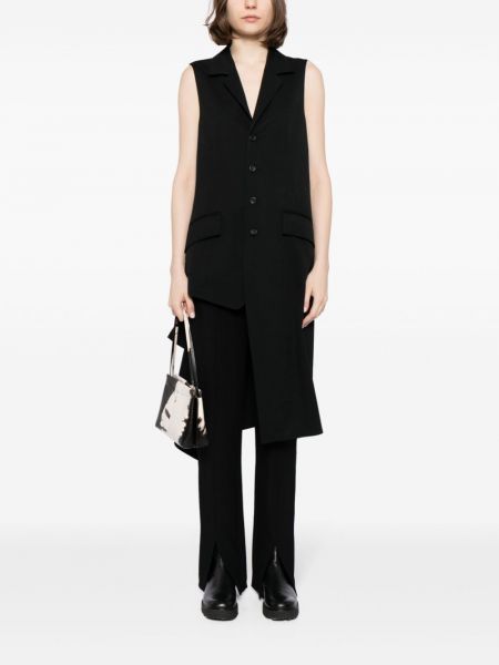 Asymetrické sako bez rukávů Yohji Yamamoto černé
