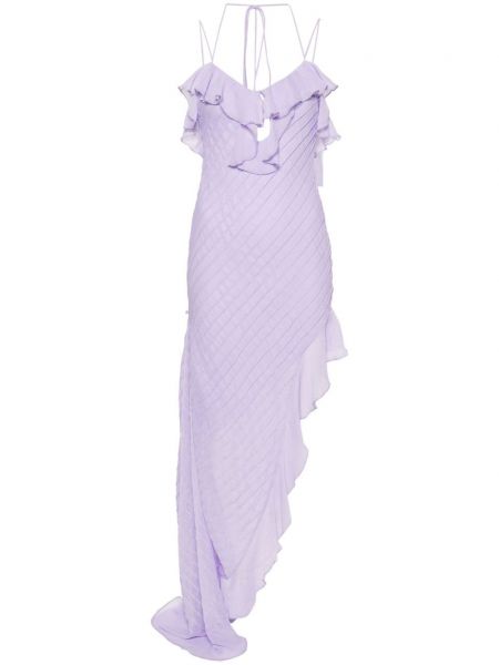 Večerní šaty s volány De La Vali fialové
