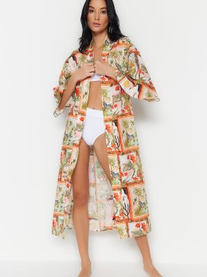 Bombažne bikini s tropskim vzorcem Trendyol
