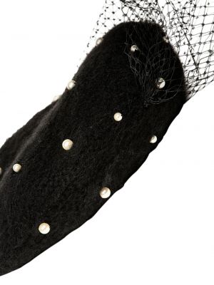 Baskenmütze mit perlen Jennifer Behr schwarz