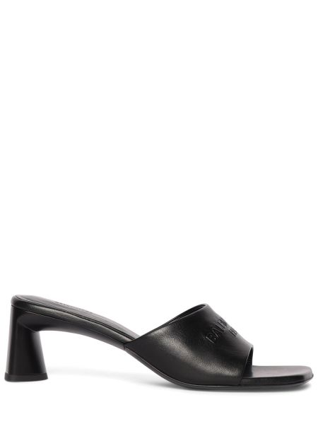Kožené sandále Balenciaga čierna