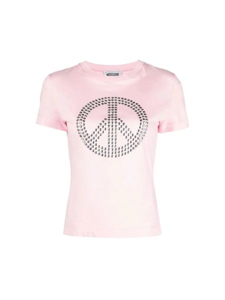 Różowa koszulka Moschino