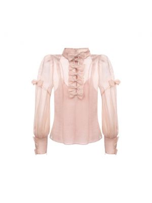 Шелковая блузка Zimmermann, розовая