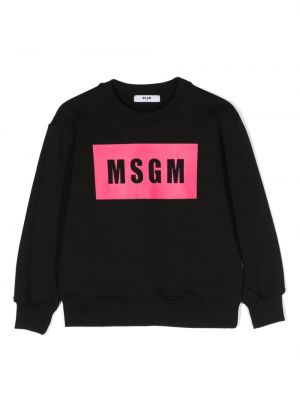 Printti puuvilla huppari tytöille Msgm Kids musta