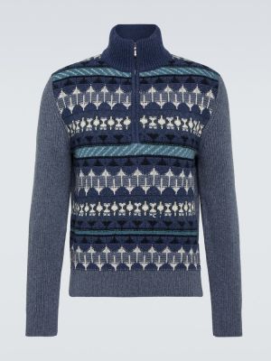 Niebieski sweter z kaszmiru Loro Piana