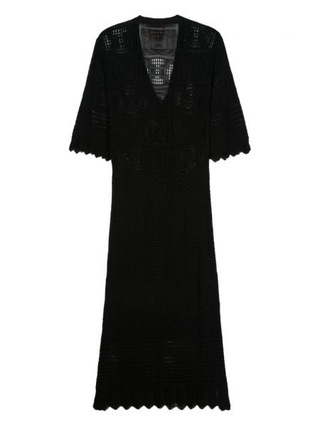 Kokvilnas maksi kleita Semicouture melns