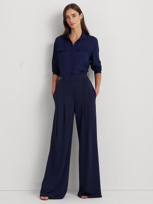 Pantalones bootcut plisados Lauren Ralph Lauren azul