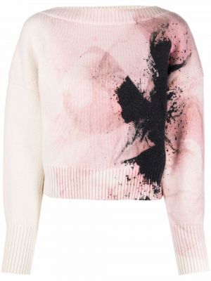 Jersey con estampado de tela jersey con estampado abstracto Alexander Mcqueen rosa