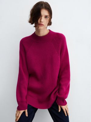 Oversized svetr Mango růžový