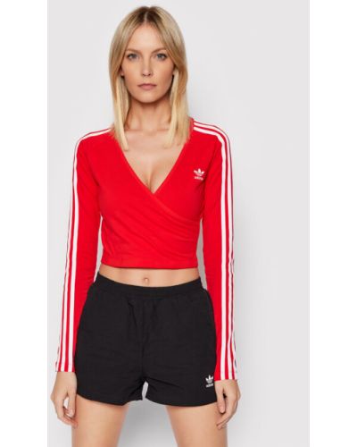 Slim fit priliehavá blúzka Adidas červená