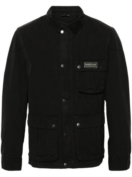 Βαμβακερό μακρύ πουκάμισο Barbour International μαύρο