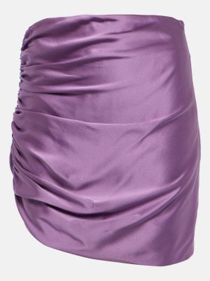 Mini falda de seda asimétrica The Sei violeta