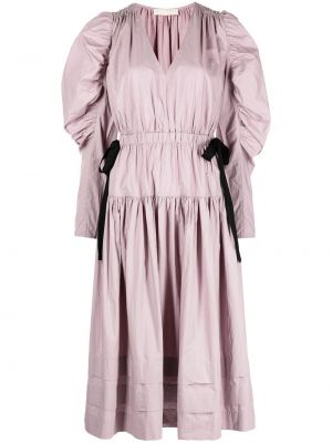 Sukienka w literę A bawełniane z dekoltem w serek Ulla Johnson - fioletowy